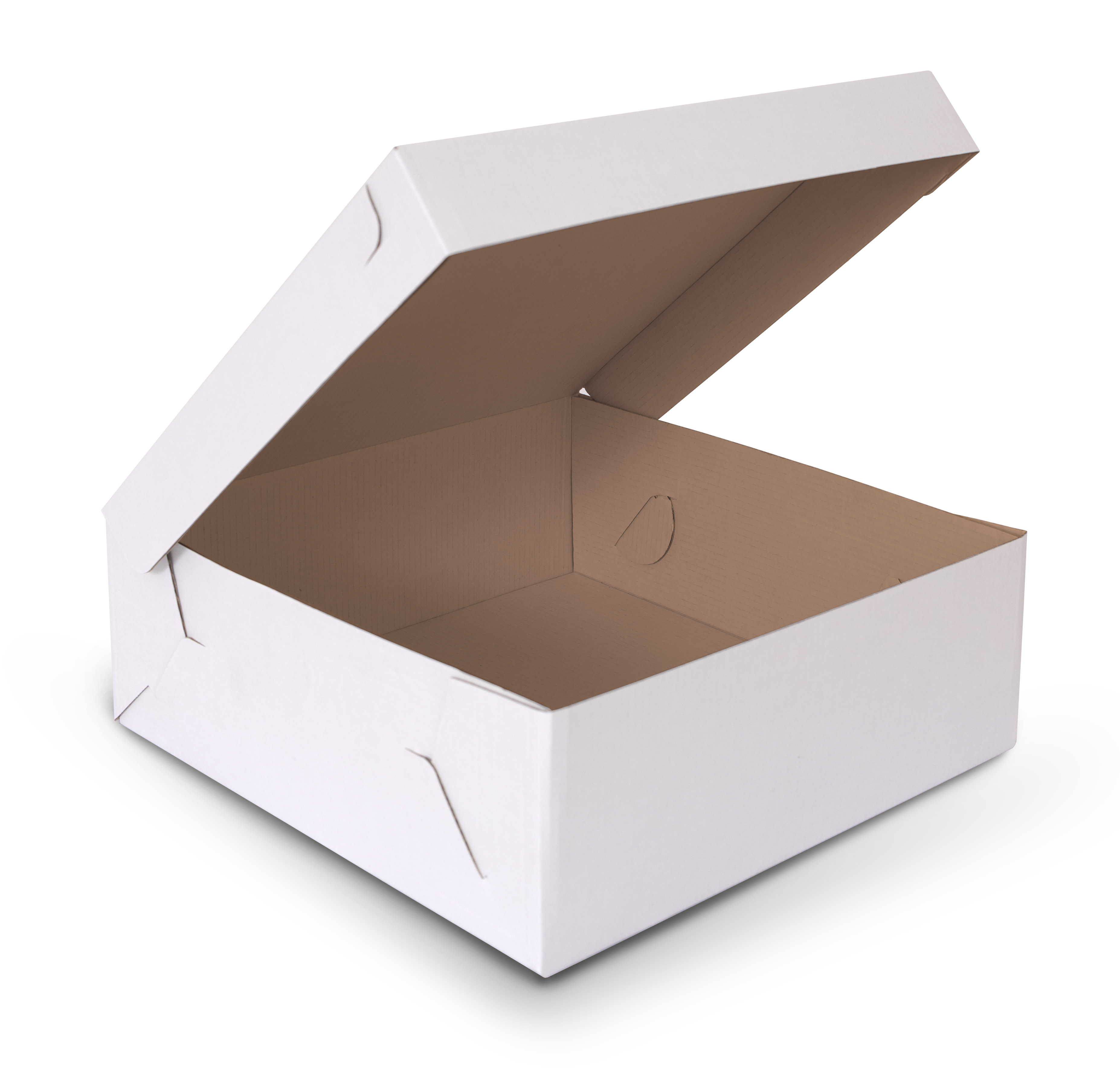 DORTOVÁ KRABICE 28 x 28 x 10 cm - Bílo - hnědá