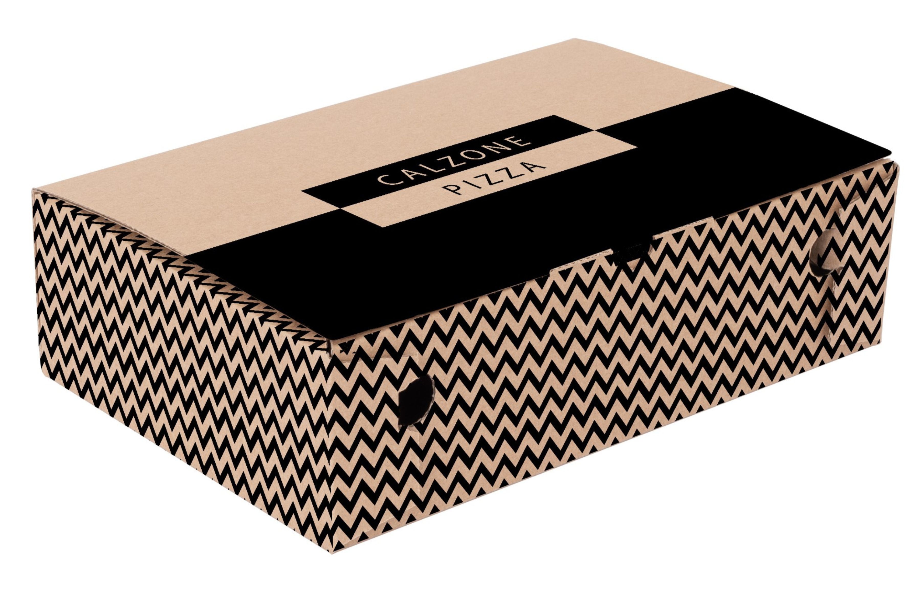 KRABICE NA PIZZU 27 x 17,5 x 7,5 cm - CALZONE s potiskem