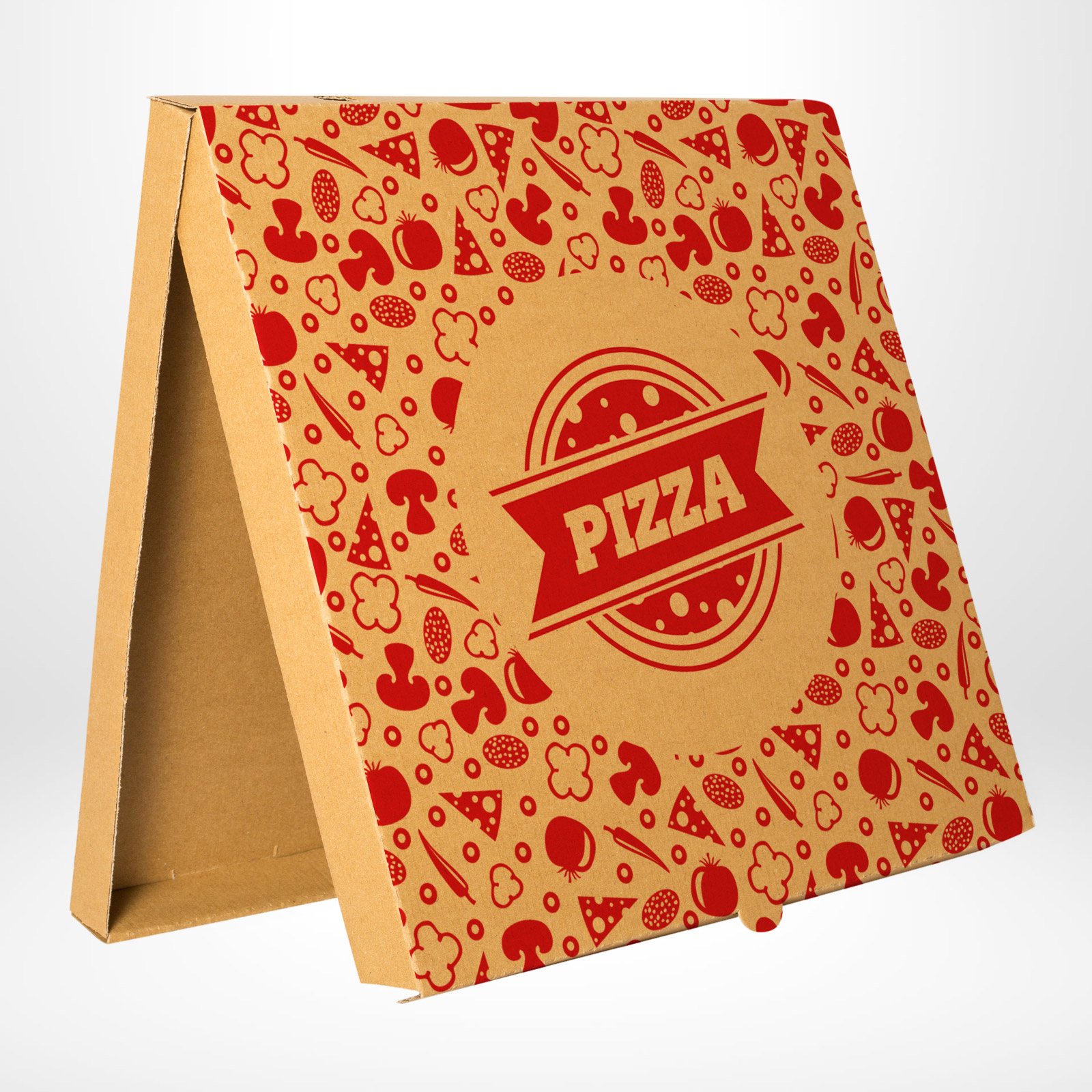 KRABICE NA PIZZU 33 x 33 x 3 cm Hnědá s potiskem