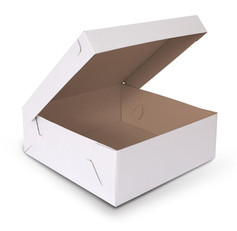 DORTOVÁ KRABICE 28 x 28 x 10 cm - Bílo - hnědá